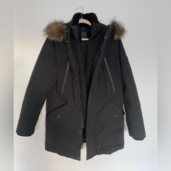 ANDREW MARC Ventura Lamb Fur-Lined & Faux Fur-Trimmed Parka in Black Men’s Sz S - Picture 10 of 16